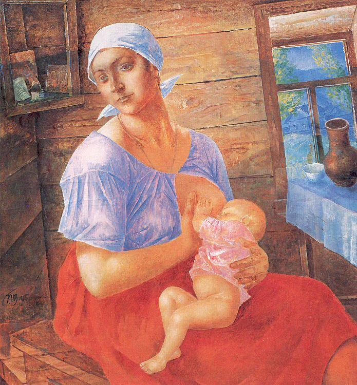 Petrov-Vodkin, Kozma Mother Germany oil painting art